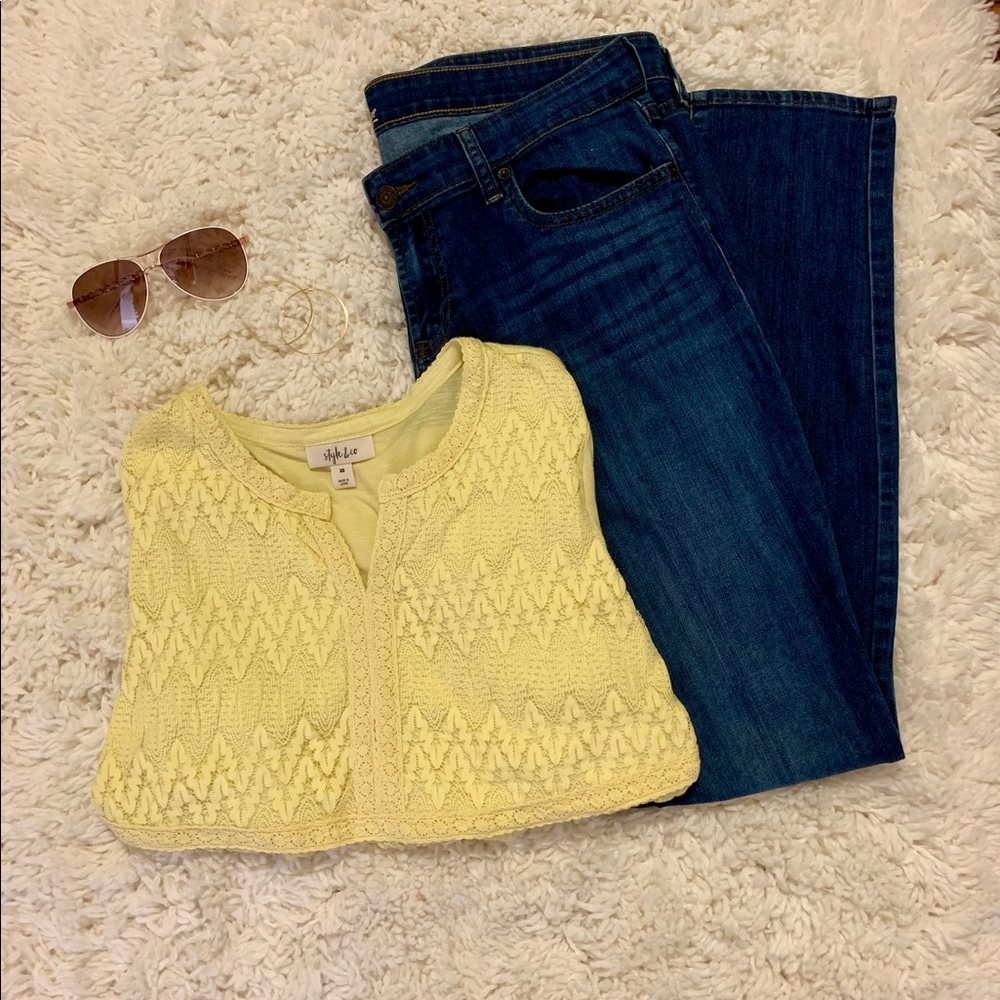 Karen Scott Yellow Long Sleeves Top.